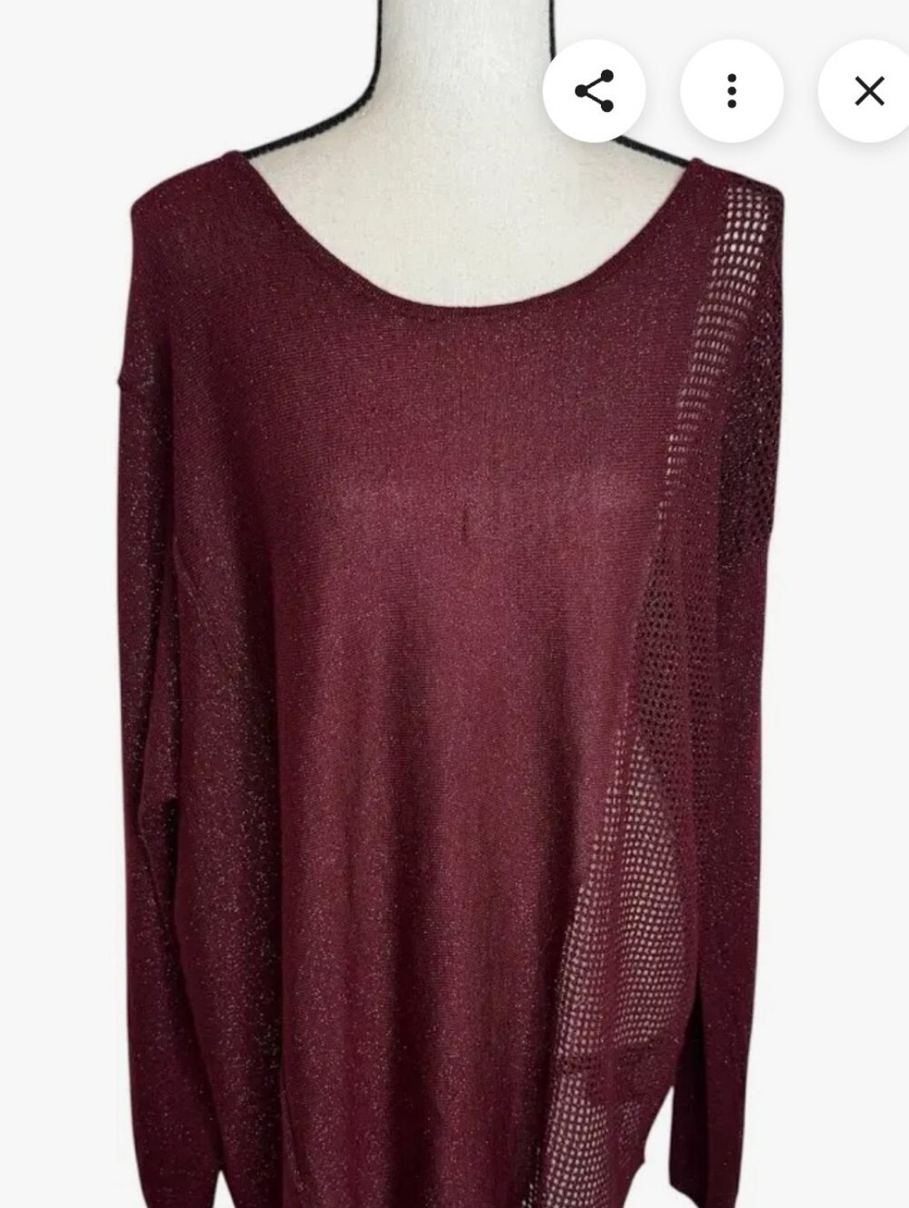 BNWT Anthropologie Moth sparkly maroon tunic sweater S